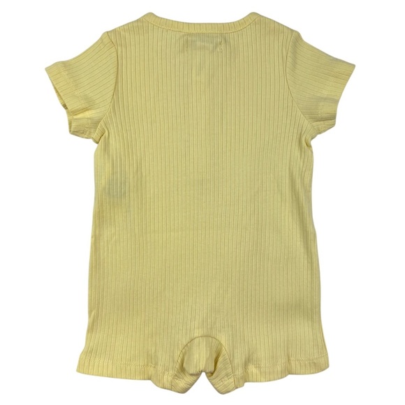 Ralph Lauren Baby Ribbed Cotton Shortall Onesie Bib Set Yellow Classic Size 3M - Picture 5 of 9
